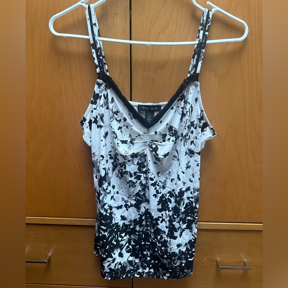 White House Black Market Black and White Camisole